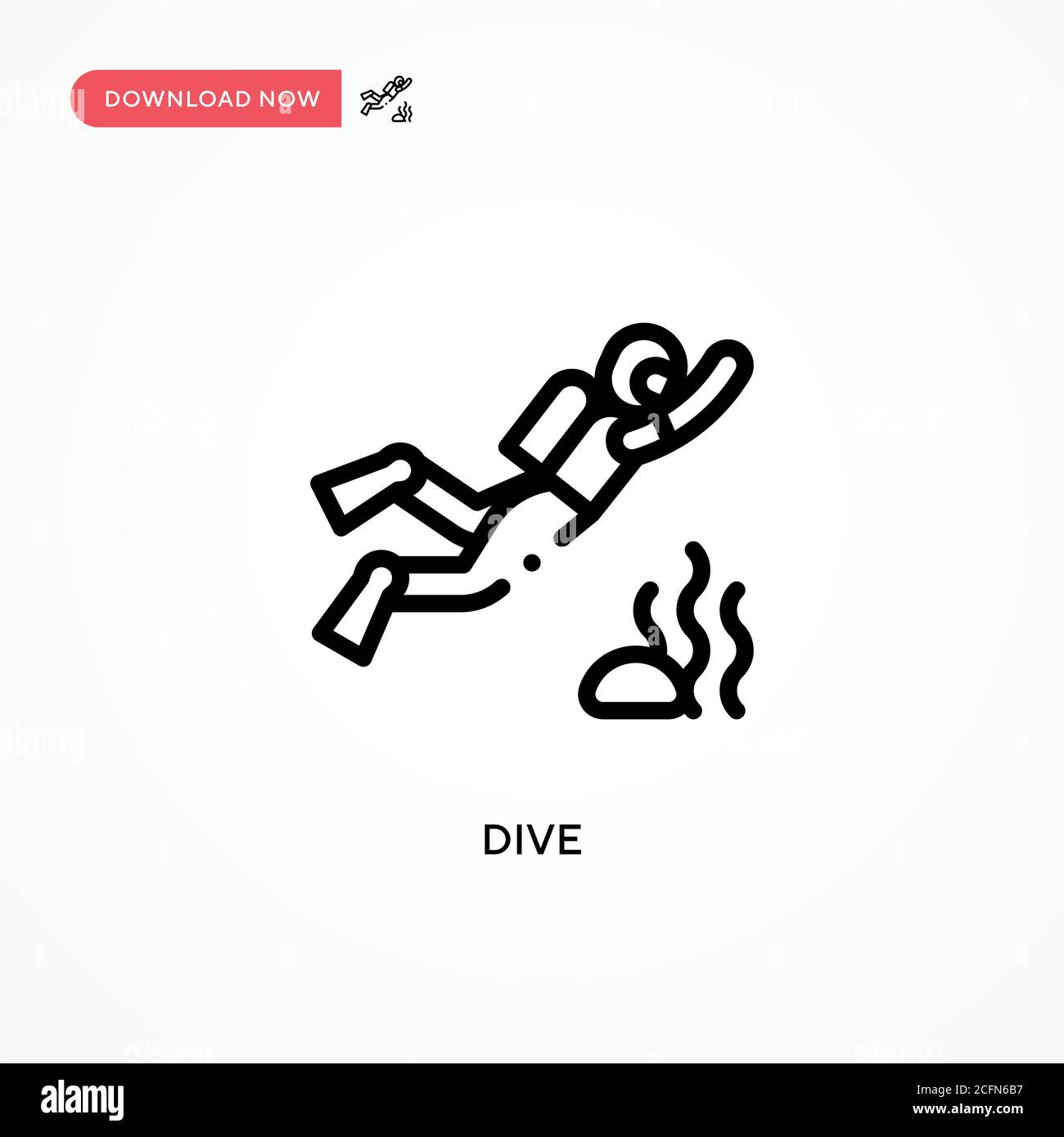 Dive-Vektor-Symbol. Moderne, einfache flache Vektor-Illustration für Website oder mobile App Stock Vektor