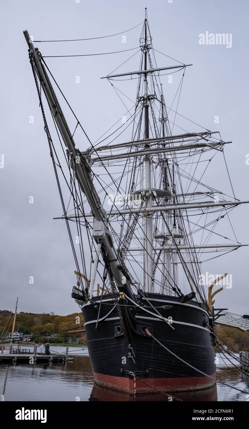 Whaler Ship Mystic Seaport Stockfoto