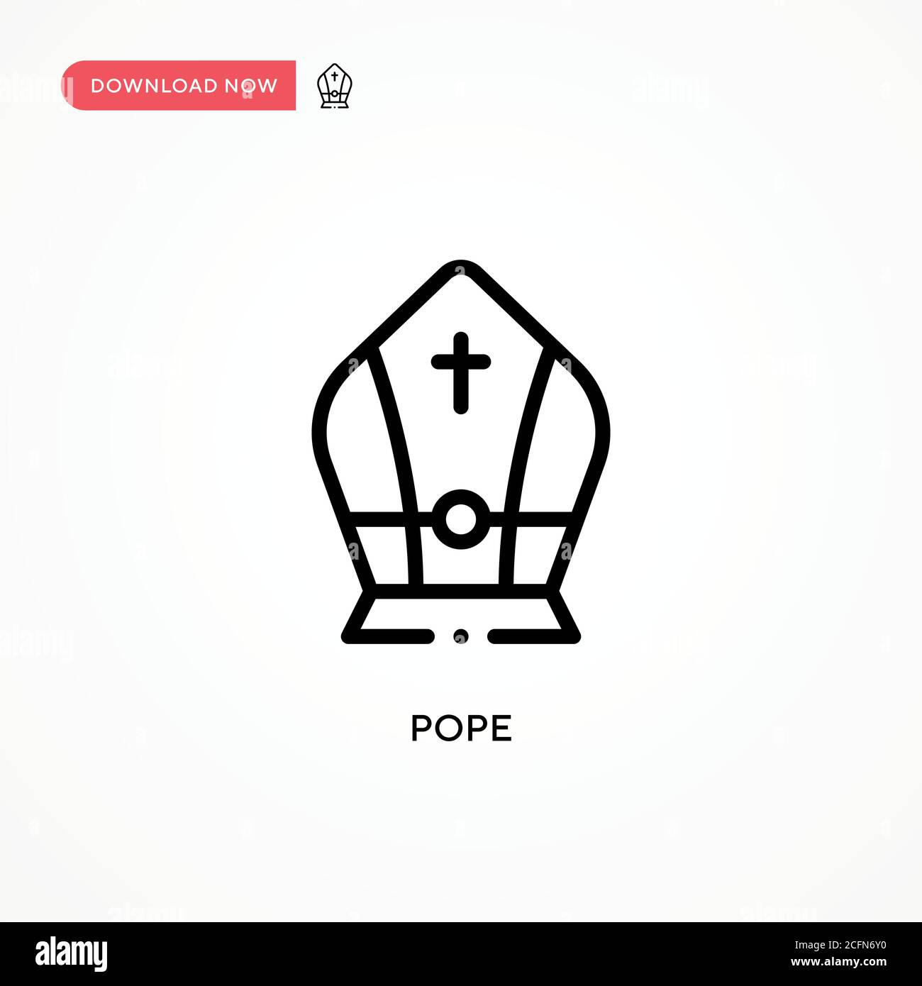 Vektorsymbol für Papst. Moderne, einfache flache Vektor-Illustration für Website oder mobile App Stock Vektor