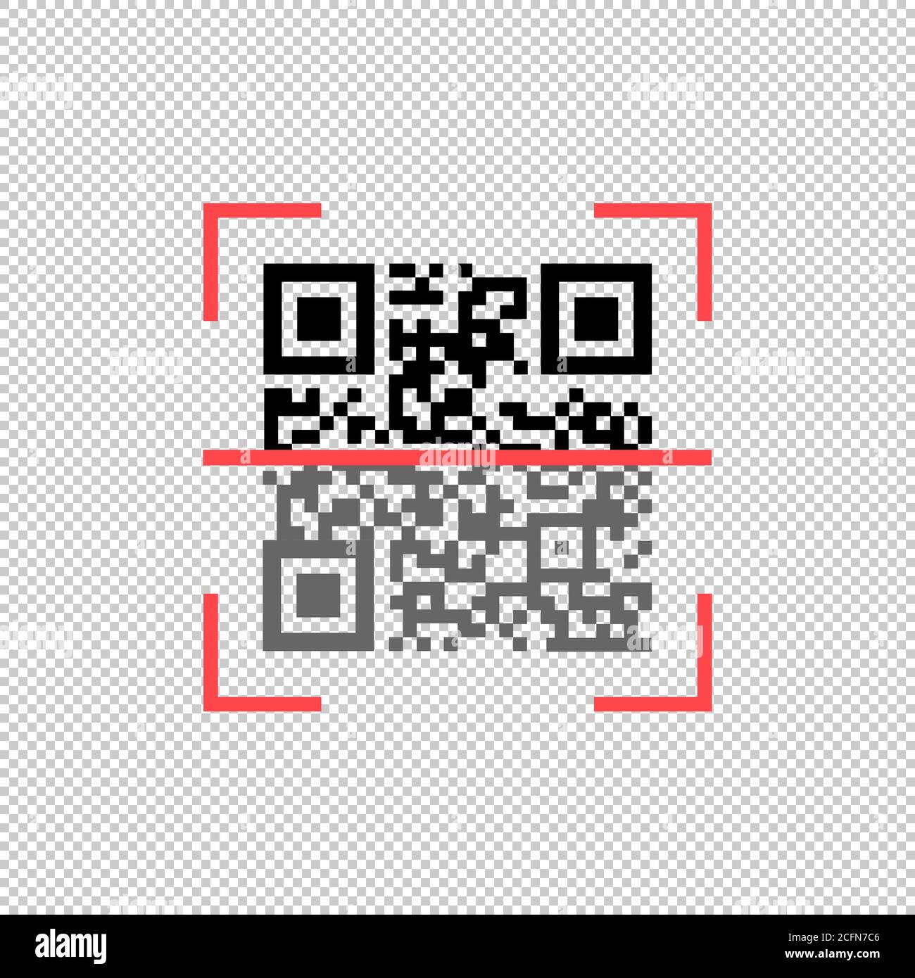 Symbol zum Scannen von QR-Codes. Vektor auf isoliertem weißem Hintergrund. EPS 10 Stock Vektor