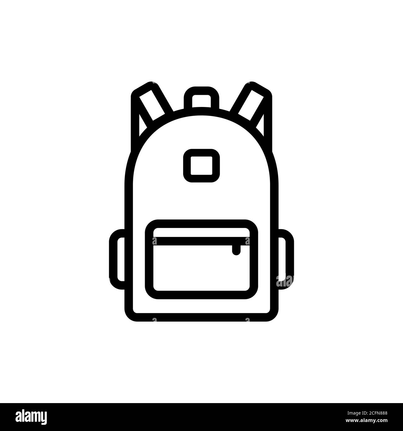 Rucksack, Symbol für die Taschenlinie. Zurück zur Schule. Expedition. Vektor auf isoliertem weißem Hintergrund. EPS 10 Stock Vektor