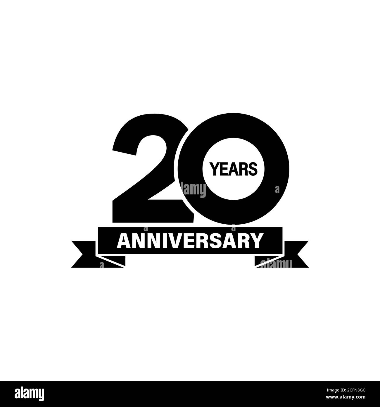 20 Jahre anniveversary Banner. Vektor auf isoliertem weißem Hintergrund. EPS 10 Stock Vektor