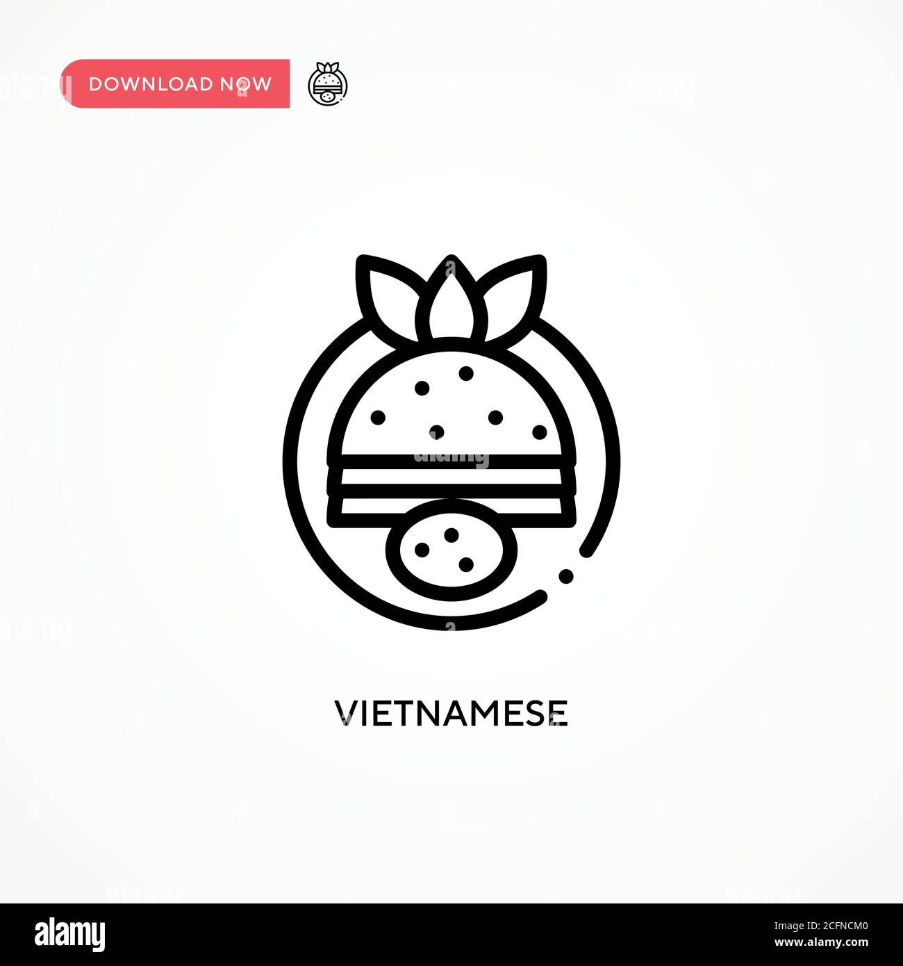 Vietnamesisches Vektorsymbol. Moderne, einfache flache Vektor-Illustration für Website oder mobile App Stock Vektor