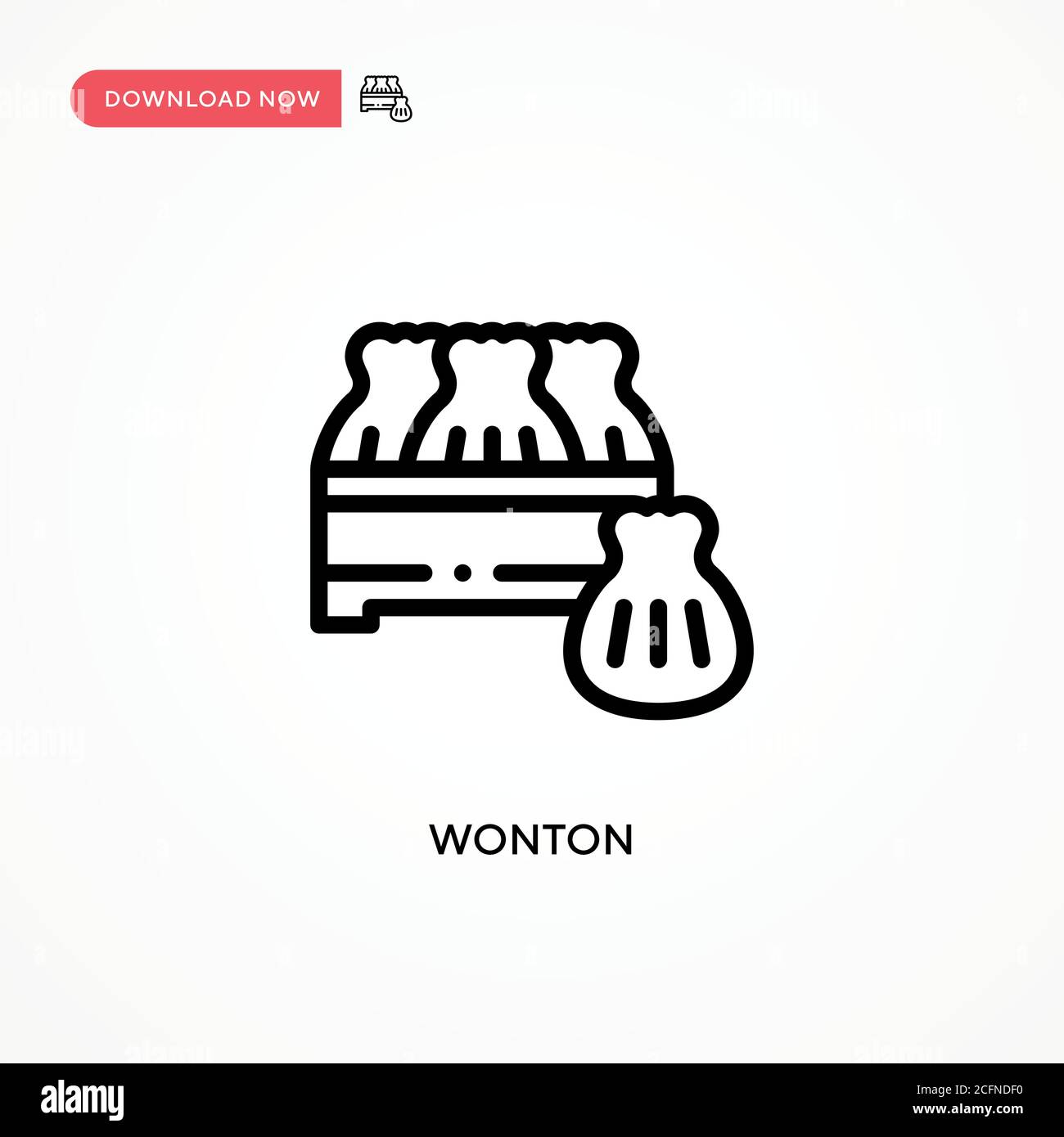 Wontonvektor-Symbol. Moderne, einfache flache Vektor-Illustration für Website oder mobile App Stock Vektor