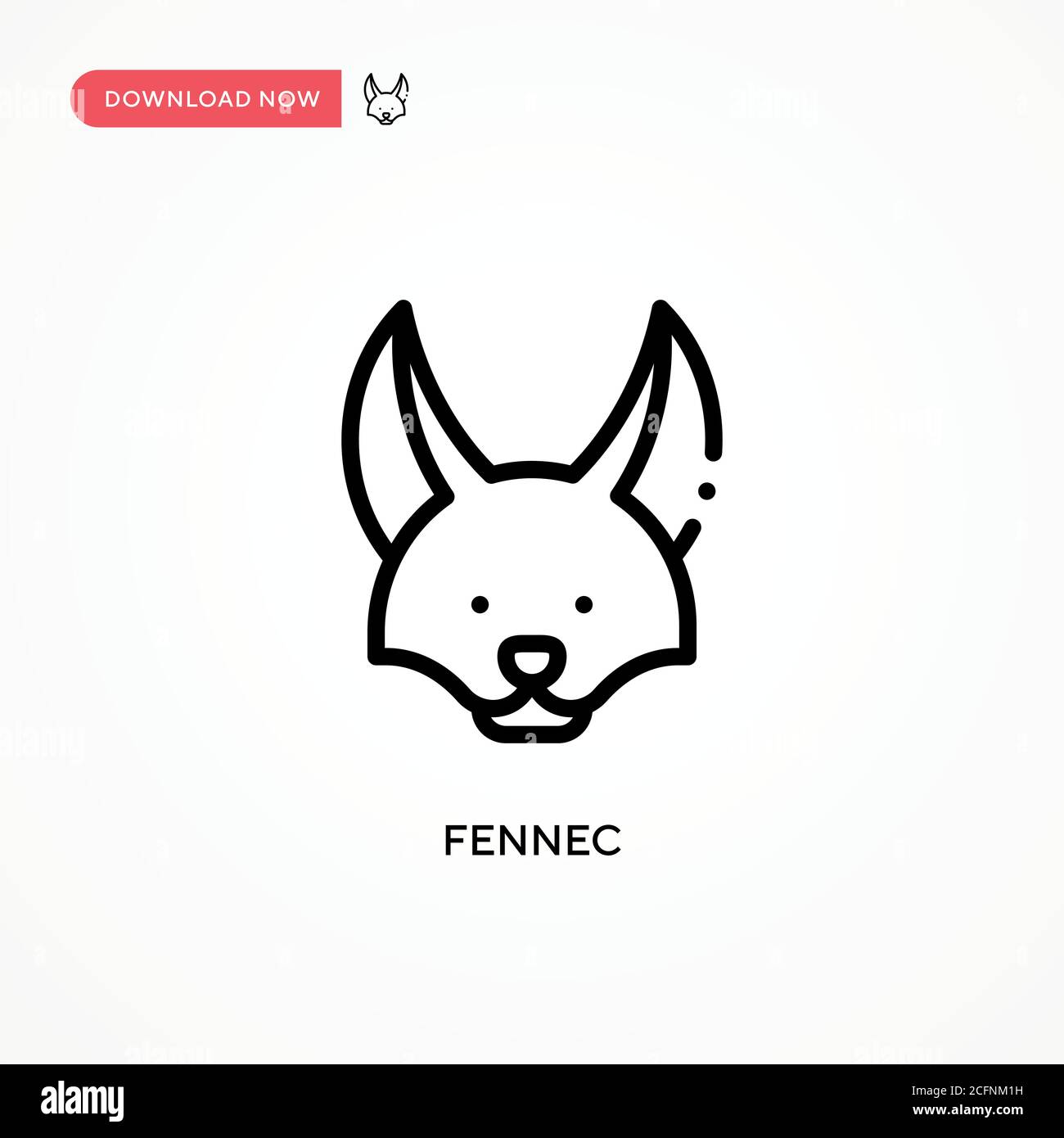 Fennec-Vektorsymbol. Moderne, einfache flache Vektor-Illustration für Website oder mobile App Stock Vektor