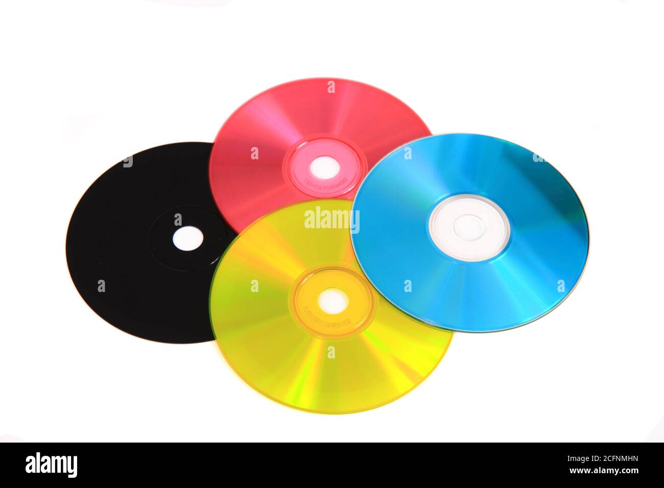 Kurz Für Cd Oder Dvd CD oder DVD als CMYK-Farbmodell, das auf dem isoliert ist Weißer