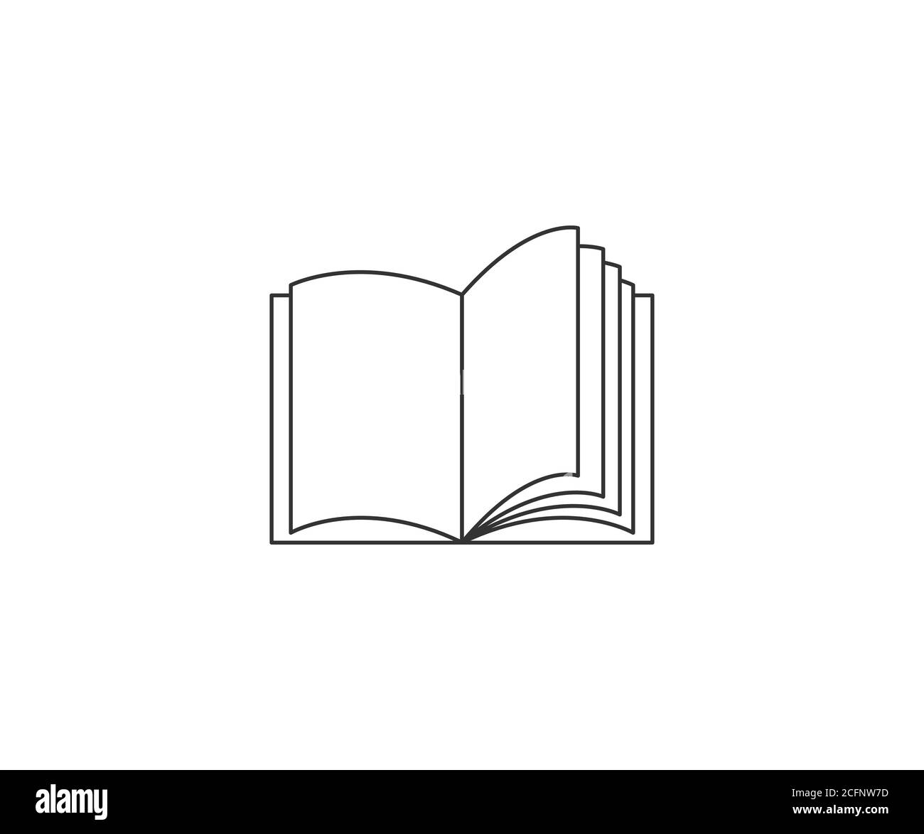 Symbol „Buch“, „Bildung“, „Buch öffnen“. Vektorgrafik. Stock Vektor
