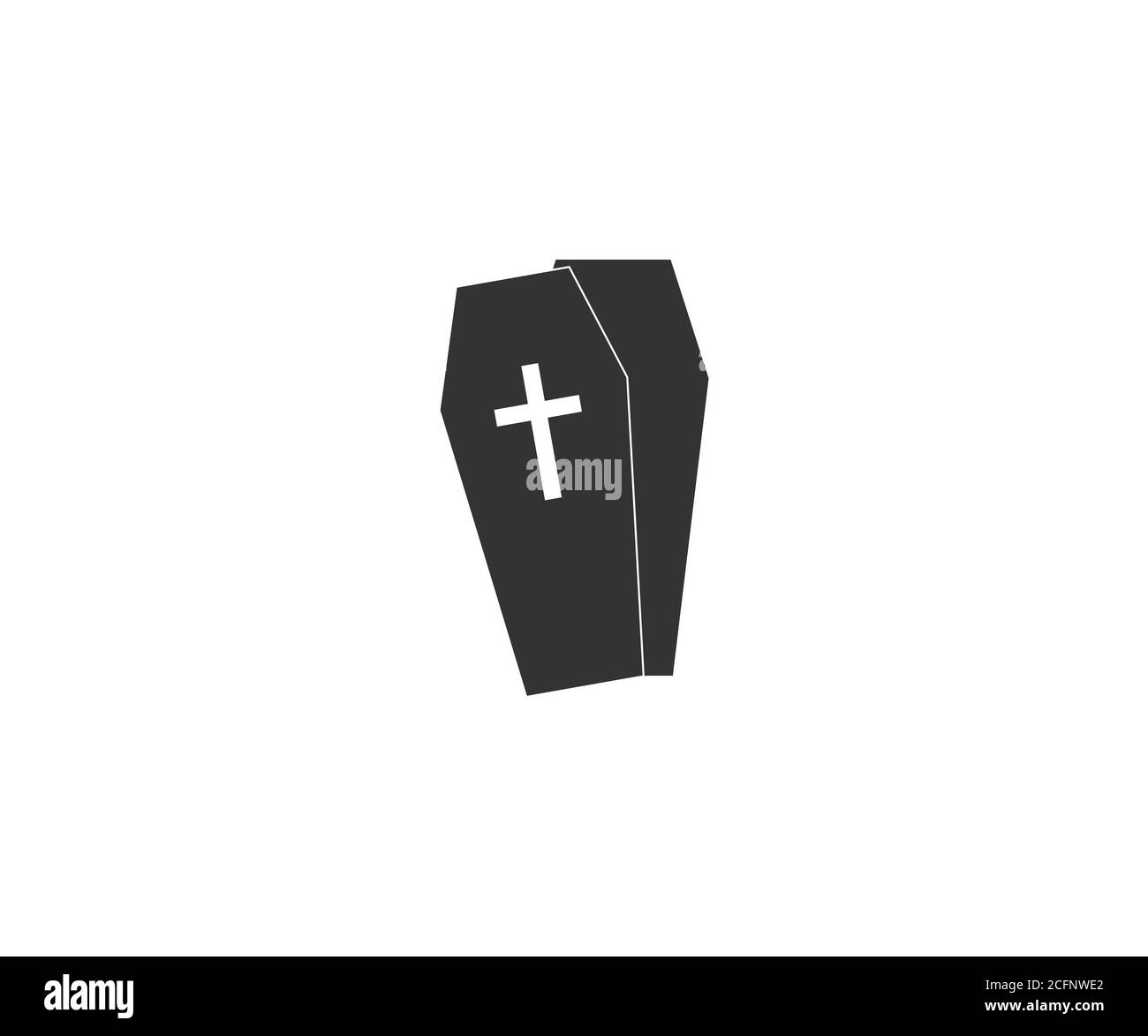 Sarg, Tod, Beerdigung, halloween-Ikone. Vektor-Illustration, flaches Design. Stock Vektor