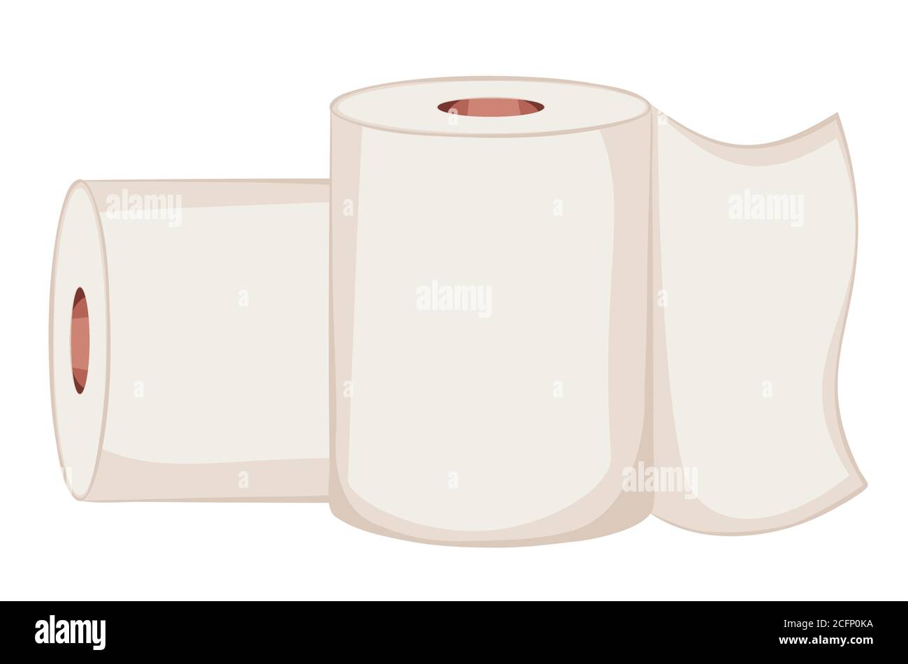 Toilettenpapier Rolle Einfache Illustration auf weißem Hintergrund. Stock Vektor