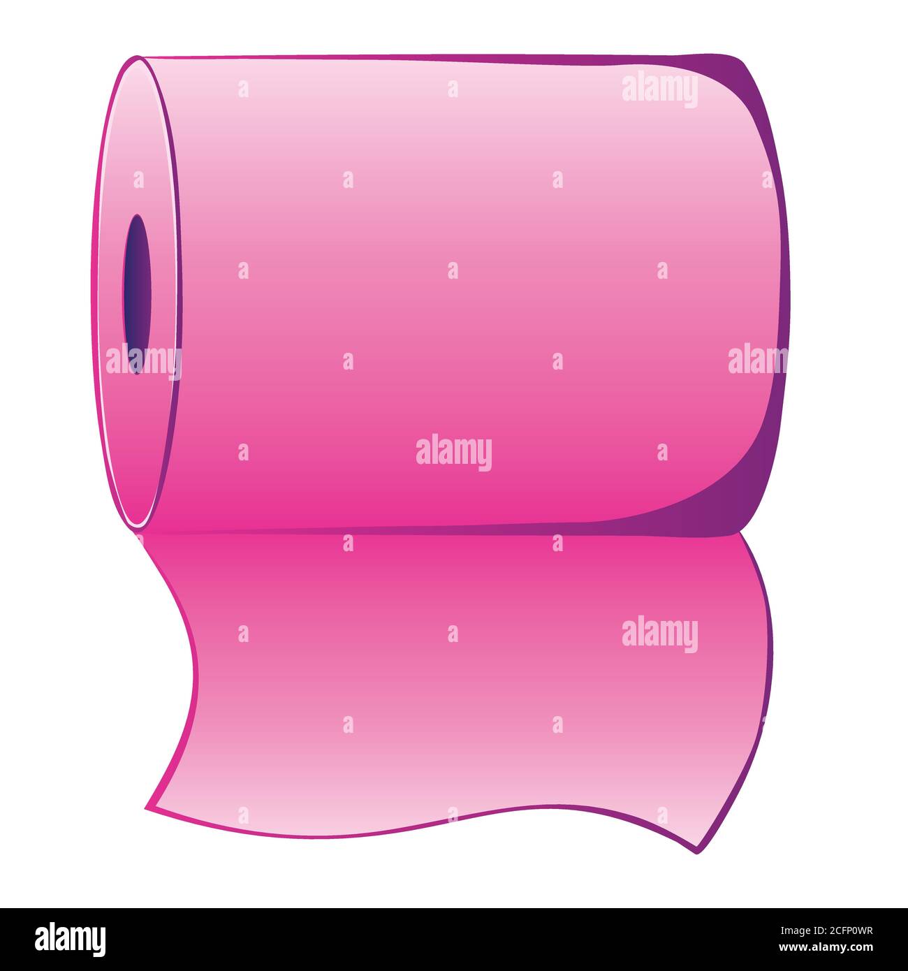 Toilettenpapier Rolle Einfache Illustration auf weißem Hintergrund. Stock Vektor