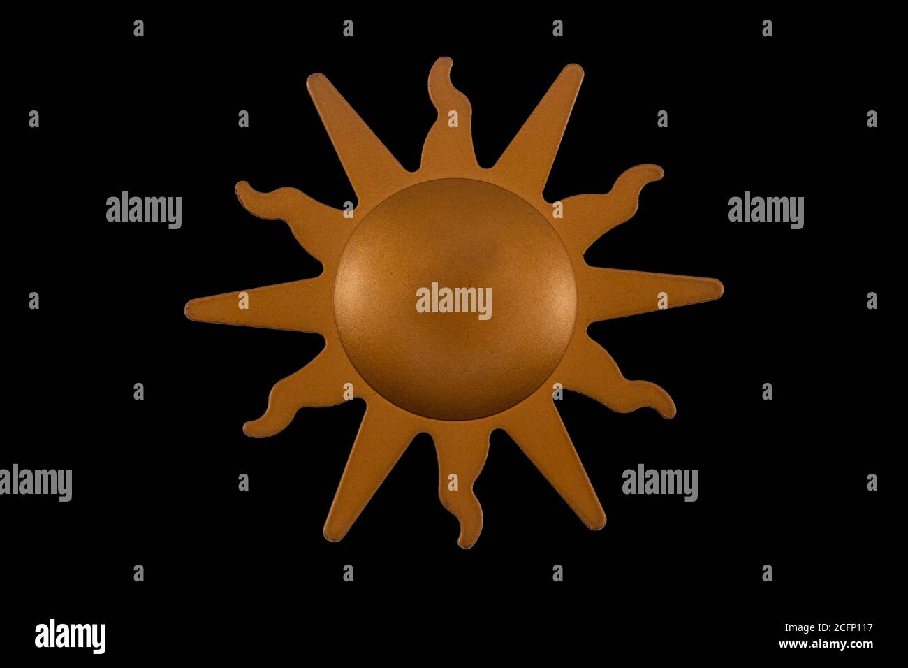 Stilisierter Stern isoliert und auf schwarzem Hintergrund angeordnet Stockfoto