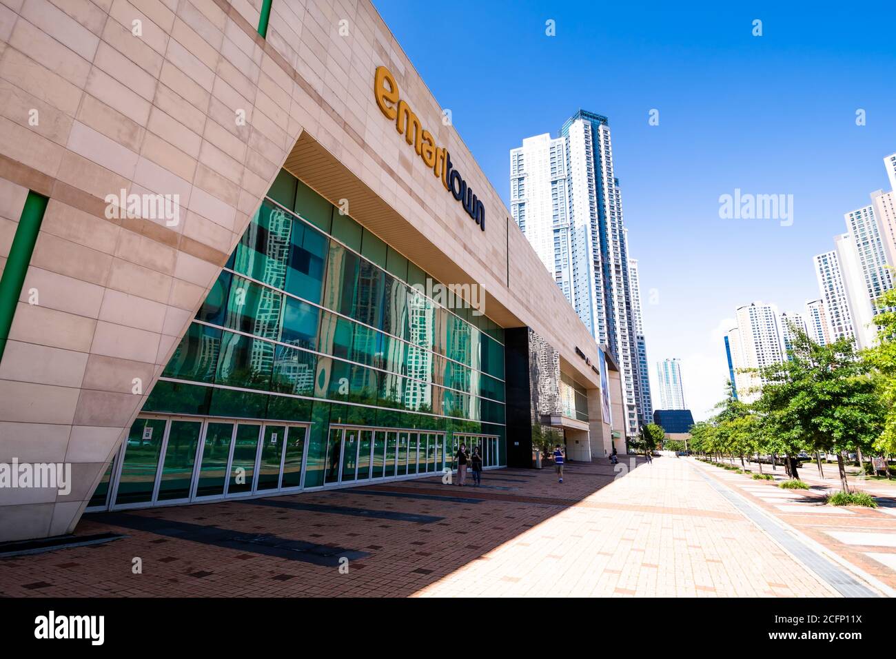 Ein E-Mart Town, ein super Einkaufszentrum in der Kintex Gegend von Goyang, Südkorea. Stockfoto