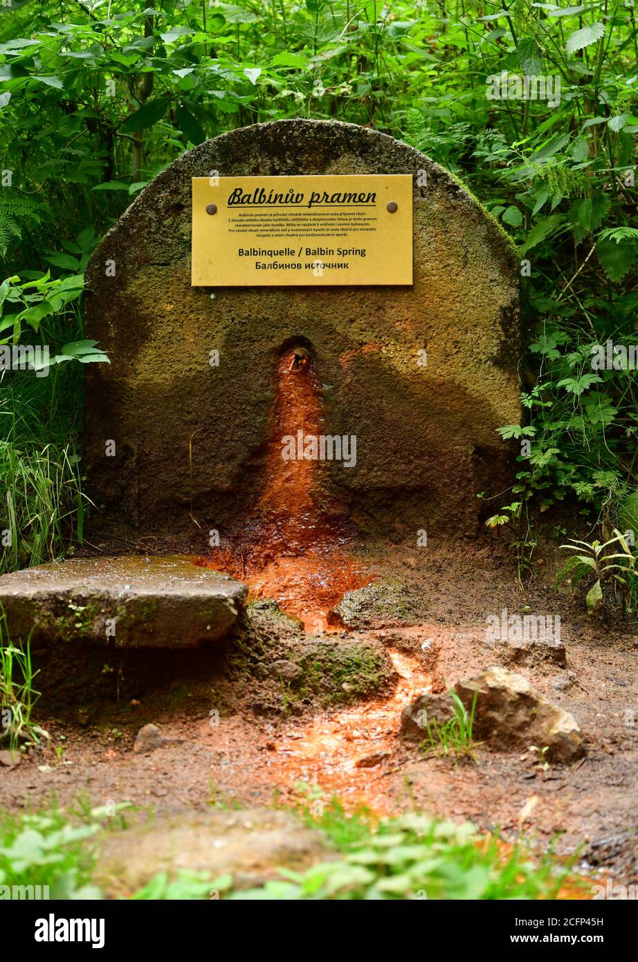 Mineralwasserquelle Balbin-Quelle - Marienbad, Tschechische Republik. Stockfoto
