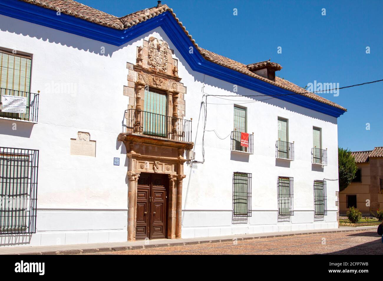 Almagro, Ciudad Real (Spanien) 2020, september. Eingang des Palastes Grafen von Torremejia (Condes de Torremejía) in Almagro, Provinz Ciudad Real, Cas Stockfoto