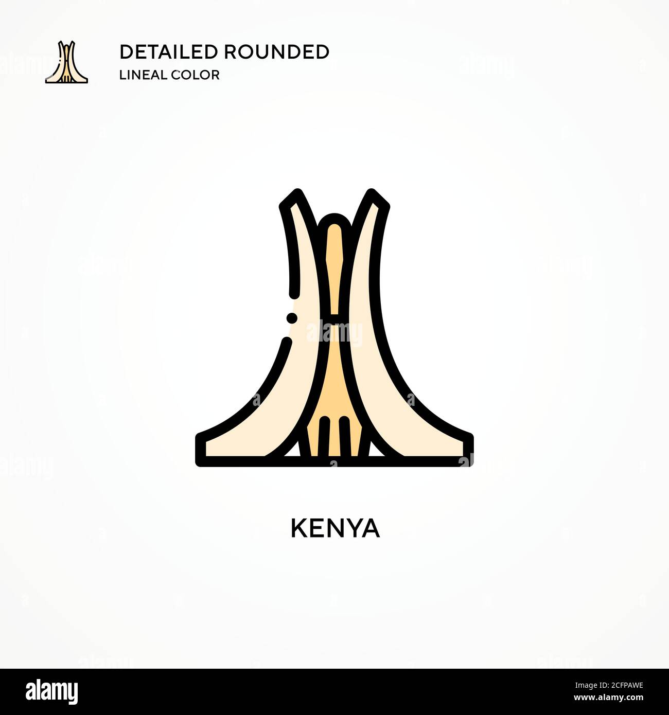 Vektorsymbol Kenia. Moderne Vektorgrafik Konzepte. Einfach zu bearbeiten und anzupassen. Stock Vektor