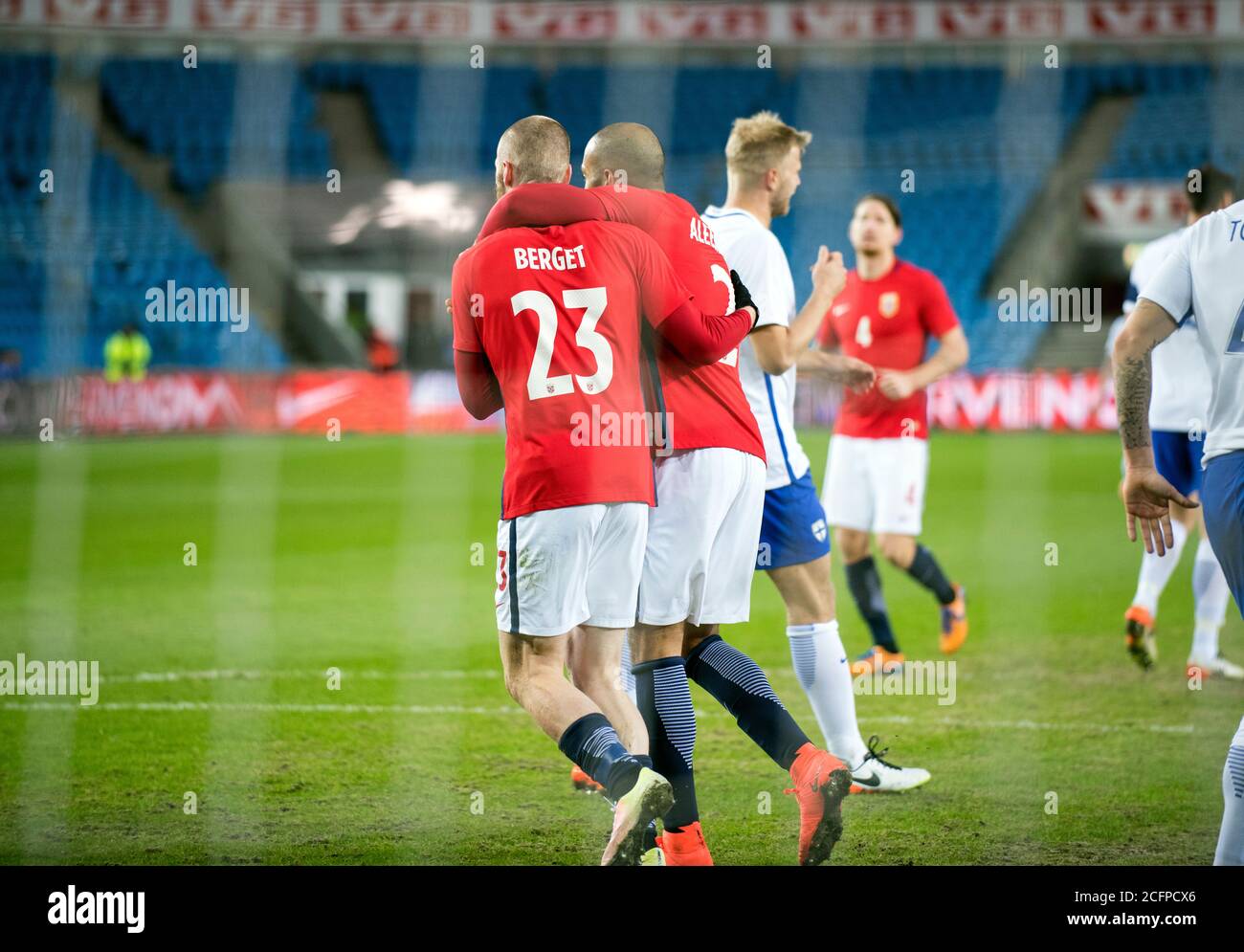 Die Norwegens Jo Inge Berget (23#) punktet im Ullevaal Stadion in Oslo gegen Finnland. Norwegen gewann das Spiel 2-0 mit Toren von Jo Inge Berget und Stefan Johansen. Norwegen, 29/03 2016. Stockfoto