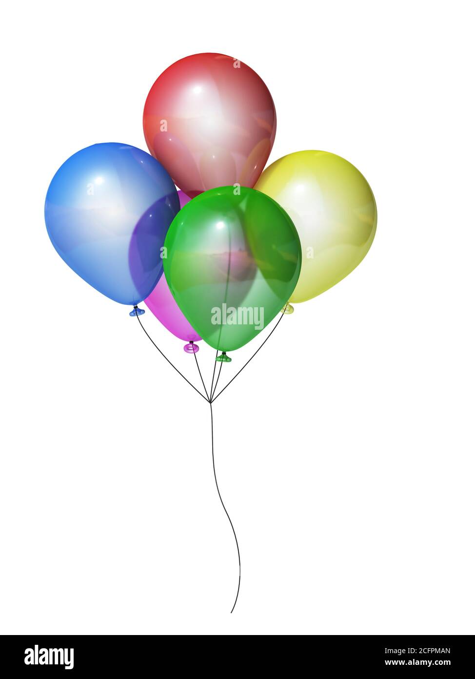 Transparente farbige Ballons 3d-Rendering Stockfoto