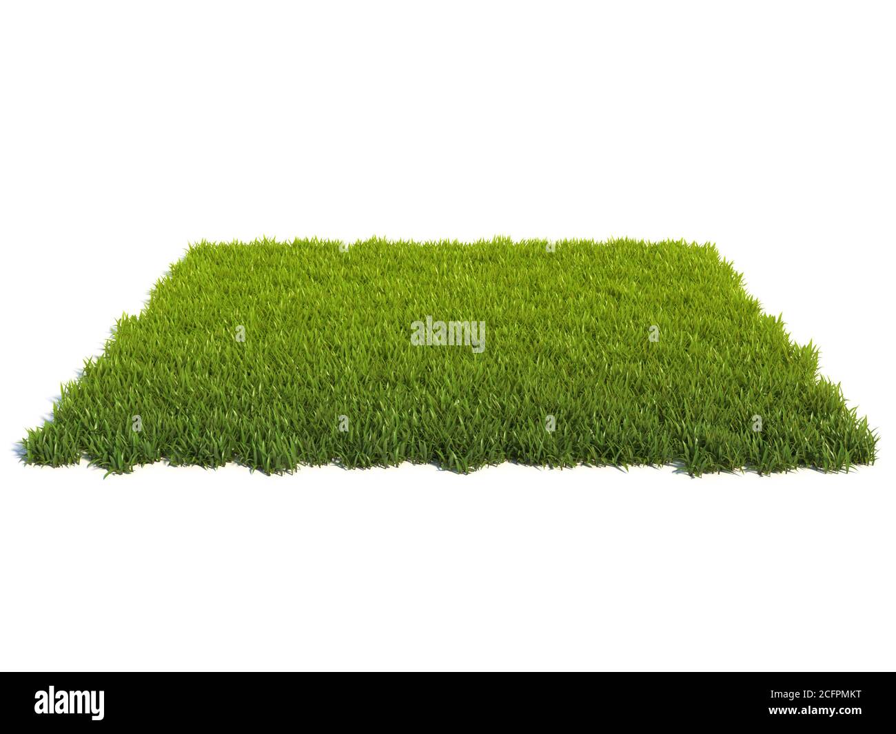 Kleine quadratische Oberfläche mit Gras bedeckt, Gras Podium, Rasen Hintergrund 3d-Rendering Stockfoto