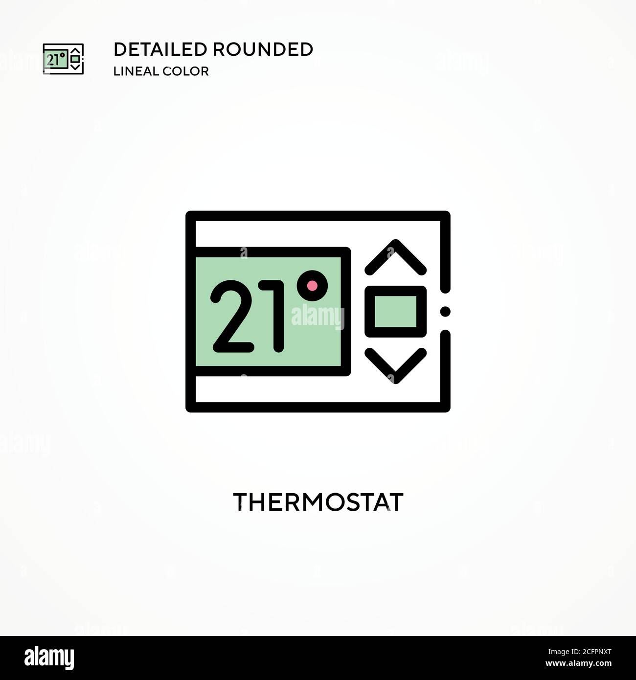 Symbol für ThermostatVektor. Moderne Konzepte. Einfach zu