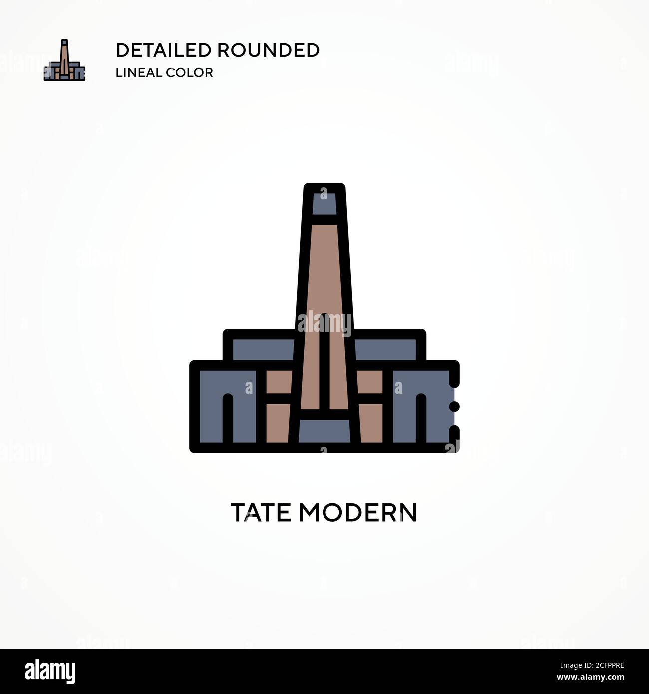 Tate Modern Vektor-Symbol. Moderne Vektorgrafik Konzepte. Einfach zu bearbeiten und anzupassen. Stock Vektor