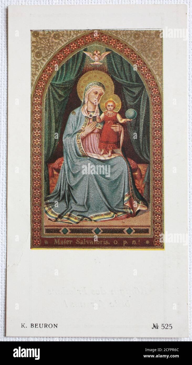 Heilig Bild Kommunion Bild, Maria und das Jesuskind / Heiligenbild, Kommunionsbild, Maria und das Jesuskind, Historisch, historisch, digital verbesserte Reproduktion eines Originals aus dem 19. Jahrhundert / digitale Reproduktion einer Originalvorlage aus dem 19. Jahrhundert, Stockfoto