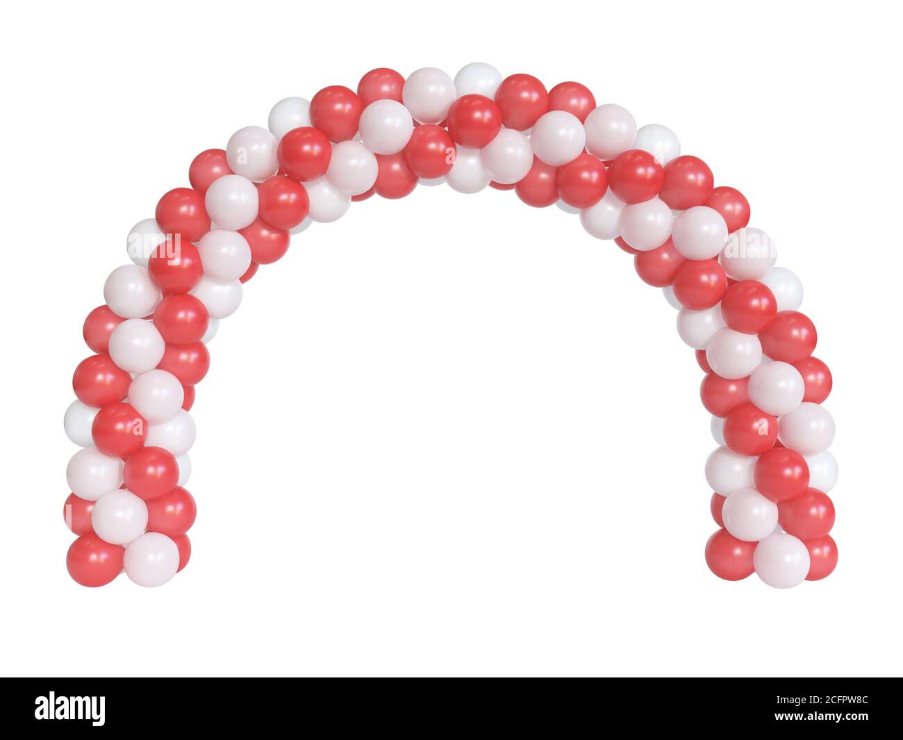 Bogen aus Ballons, Ballontor, Portal, 3d-Rendering Stockfoto
