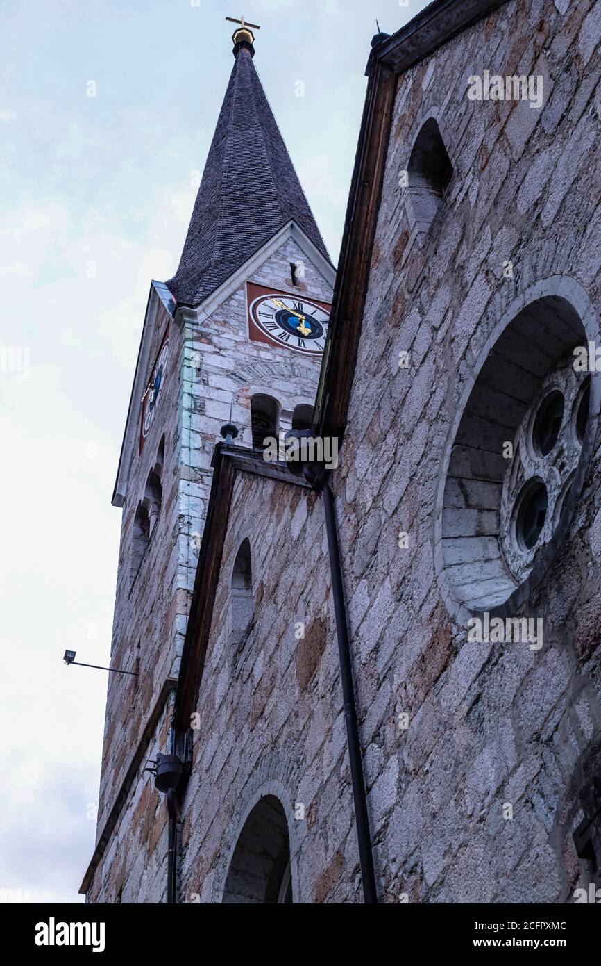 Ansicht der Evangelischen Kirche, Hallstatt, Oberösterreich Stockfoto