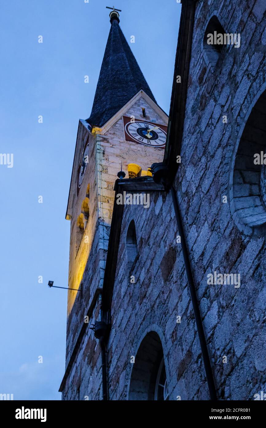 Ansicht der Evangelischen Kirche, Hallstatt, Oberösterreich Stockfoto