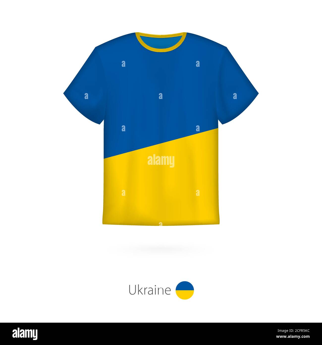 T-Shirt-Design mit Flagge der Ukraine. Vektorvorlage für T-Shirt. Stock Vektor