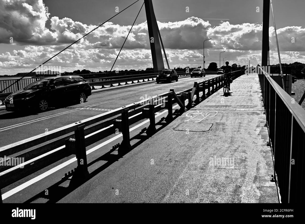 Zugbrücke über die Tote Weichsel in Sobieszewo, Polen Stockfoto