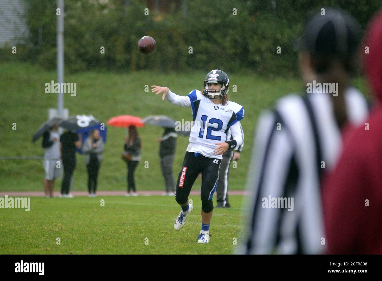 6.09.2020, American Football, Swiss Cup, Zürich Renegades gegen Luzern Lions, Luca Kneubühler, Luzern Lions Stockfoto