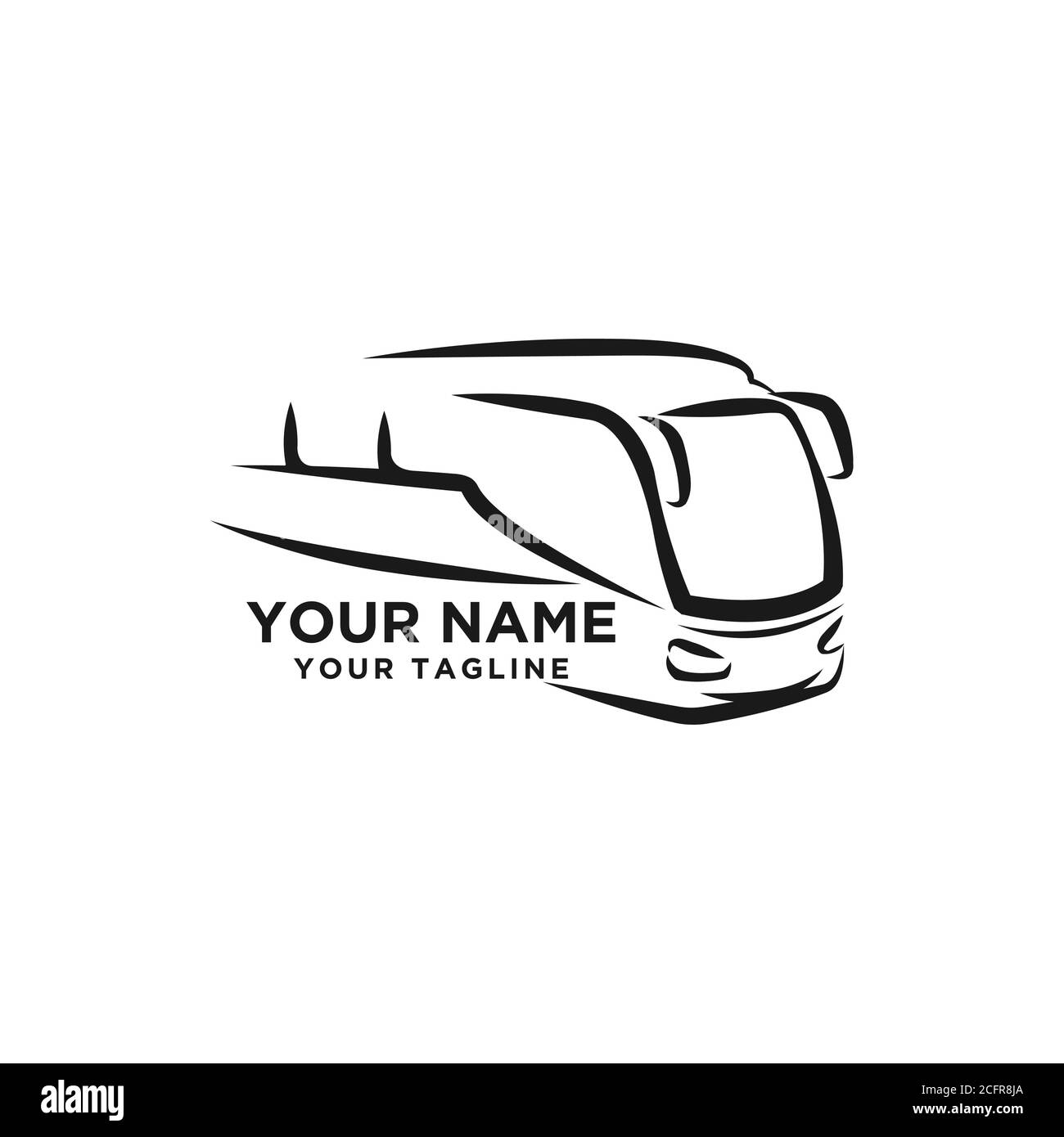 Modernes Bus-Symbol, stilisiertes Symbol für Logo oder Emblem Vorlage Stock Vektor