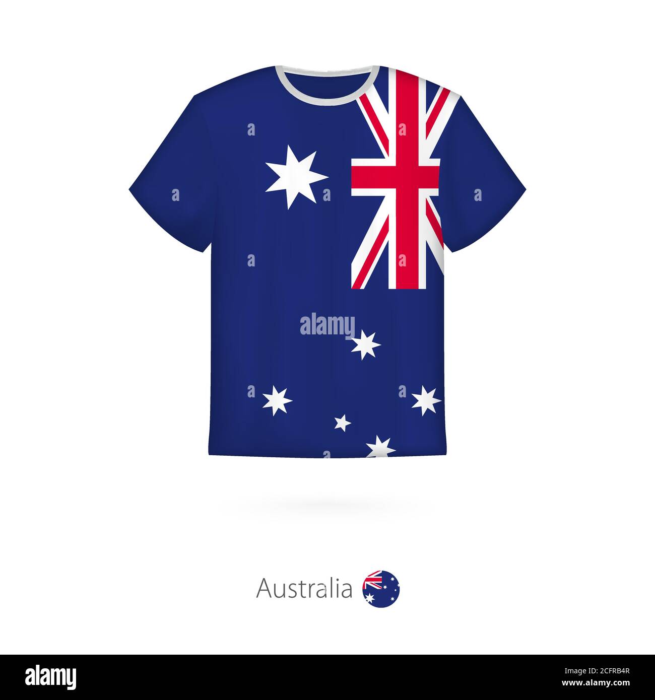 T-Shirt-Design mit Flagge von Australien. Vektorvorlage für T-Shirt. Stock Vektor