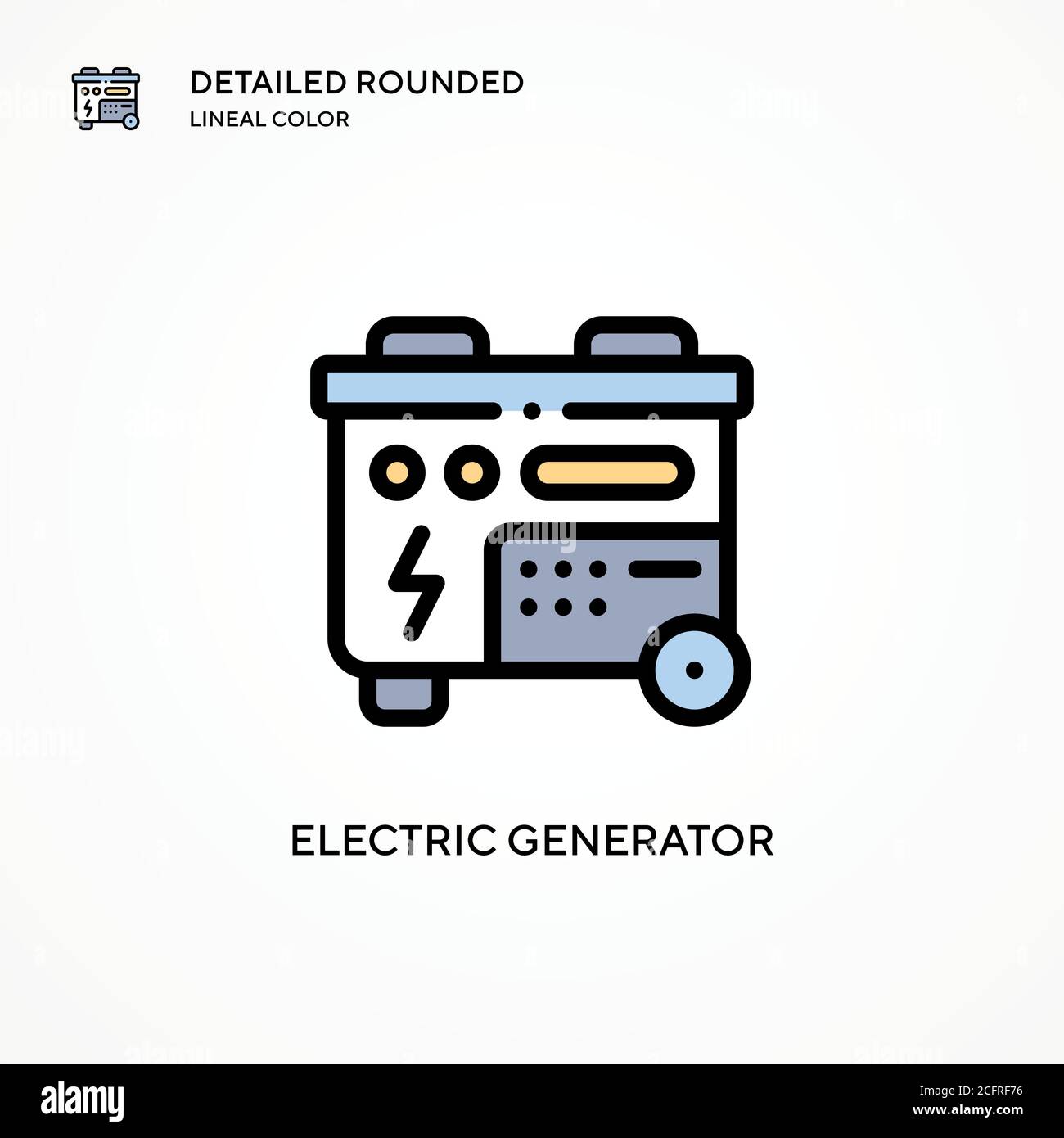 Vektorsymbol des elektrischen Generators. Moderne Vektorgrafik Konzepte. Einfach zu bearbeiten und anzupassen. Stock Vektor