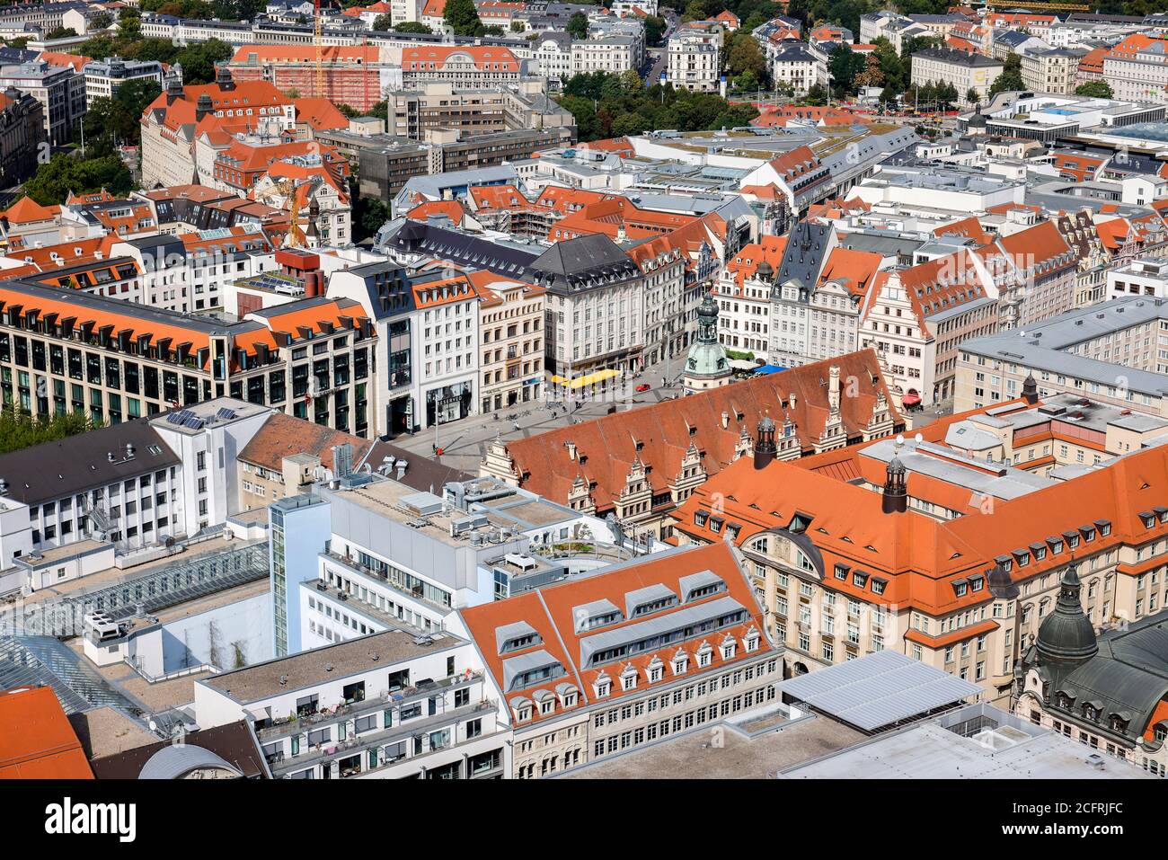 Leipzig, Sachsen, Deutschland - Stadtübersicht, Altstadt, Marktplatz Leipzig. Stockfoto