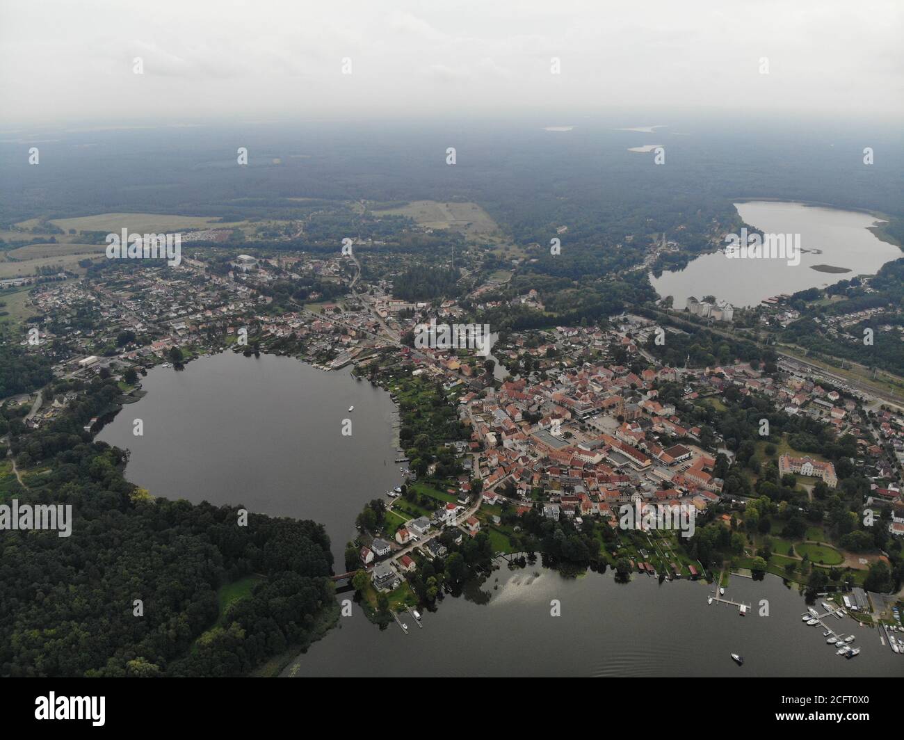 Luftaufnahme der Stadt Fürstenberg an der Havel Stockfotografie Alamy