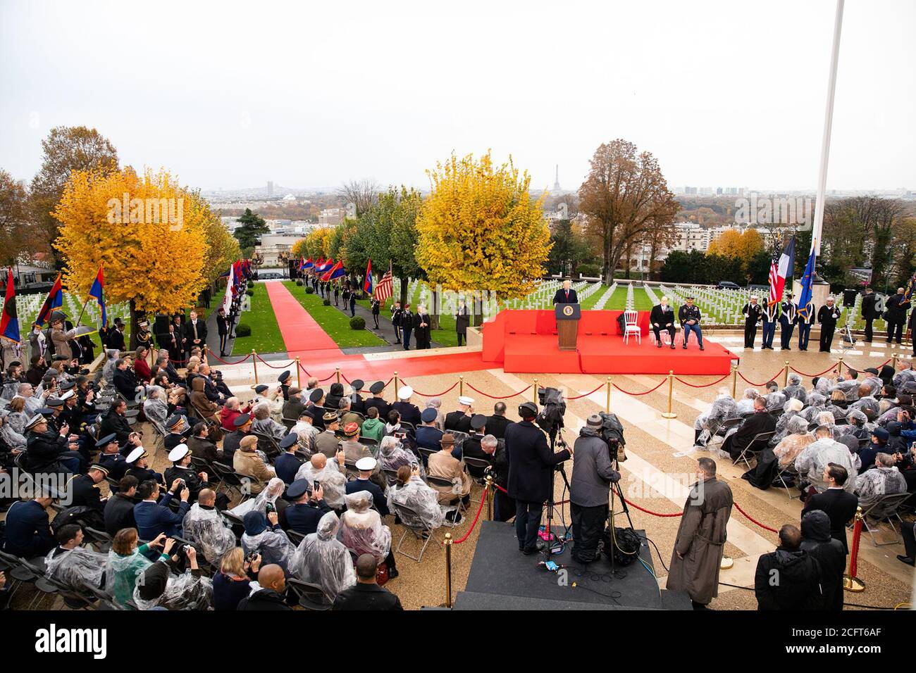 Suresnes American Cemetery Präsident Donald J. Trump bei der amerikanischen Gedenkfeier auf Suresnes American Cemetery Sonntag, 11. November 2018 Stockfoto