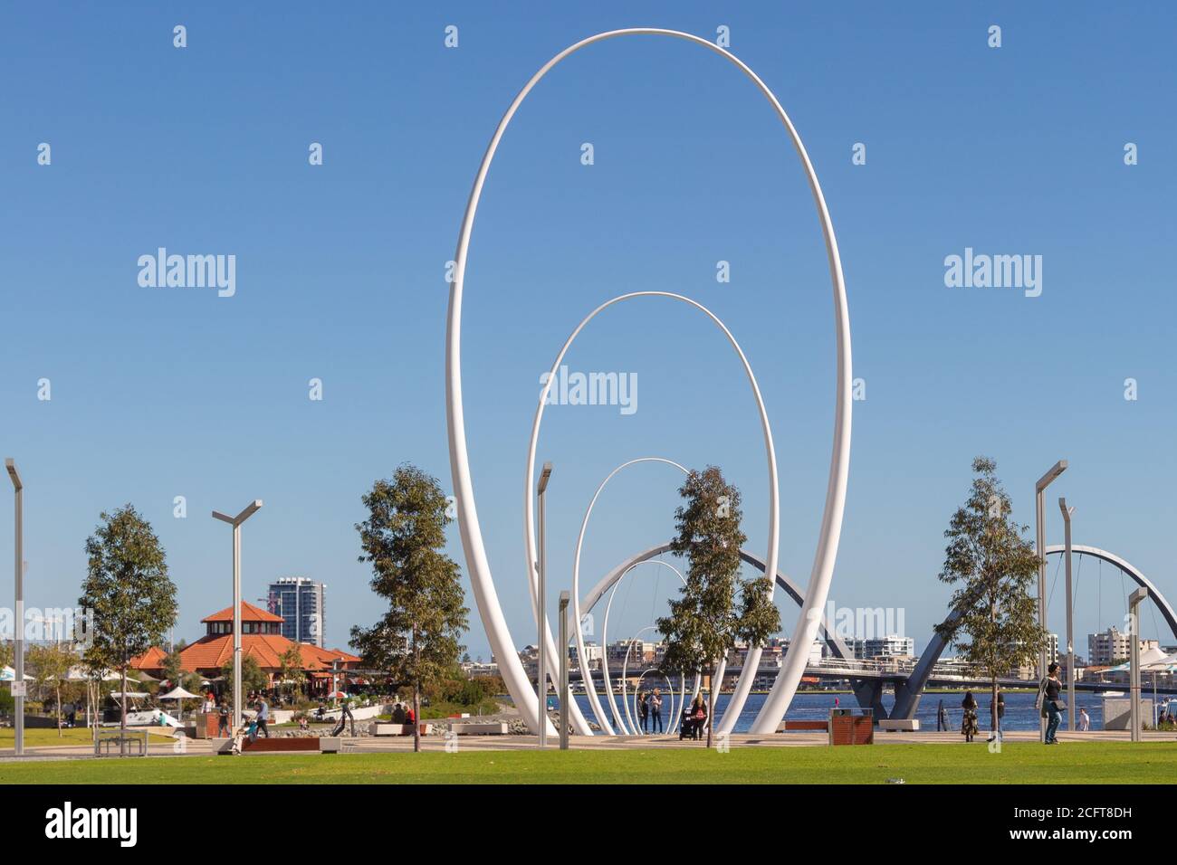 Spanda am Eilzabeth Quay, Perth, Westaustralien Stockfoto