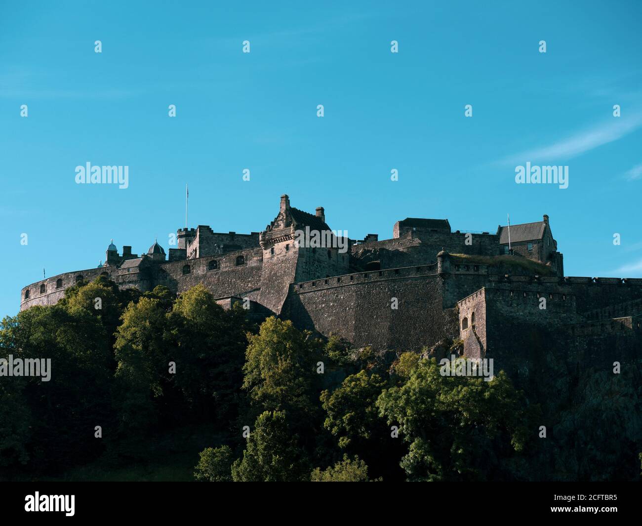 Sunrise, Edinburgh Castle, On Castle Rock, Edinburgh, Schottland, Großbritannien, GB. Stockfoto