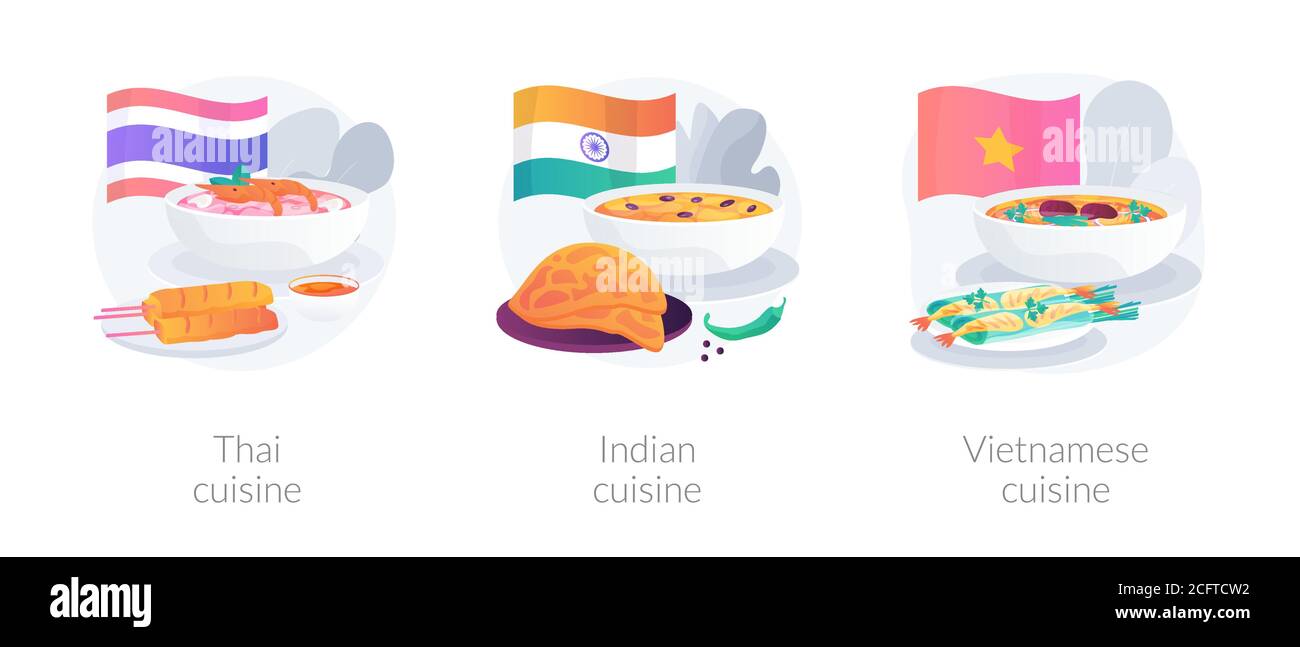 Orientalische Küche abstrakte Konzept Vektor Illustrationen. Stock Vektor