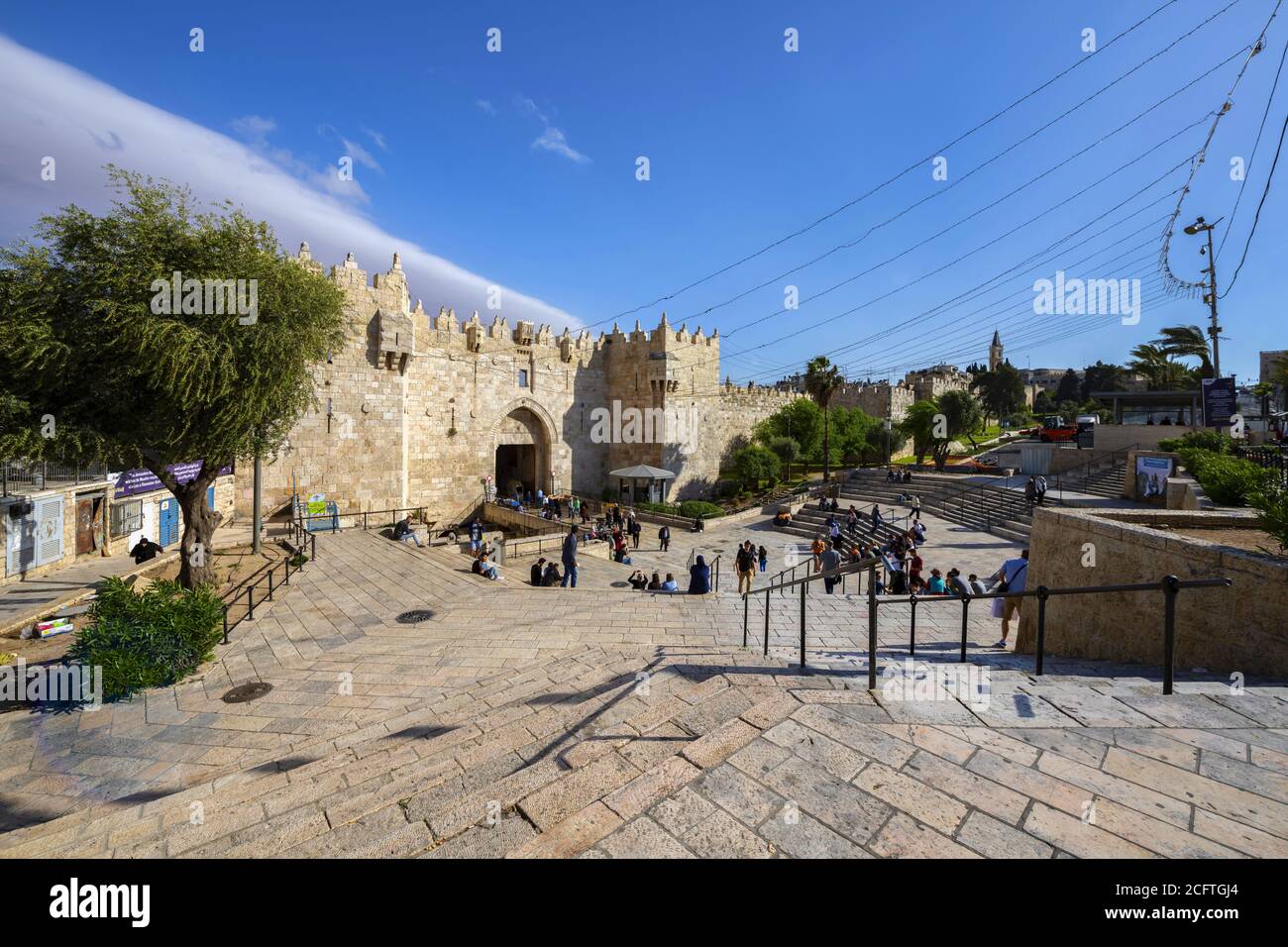 Damaskus Tor in Jerusalem. Stockfoto