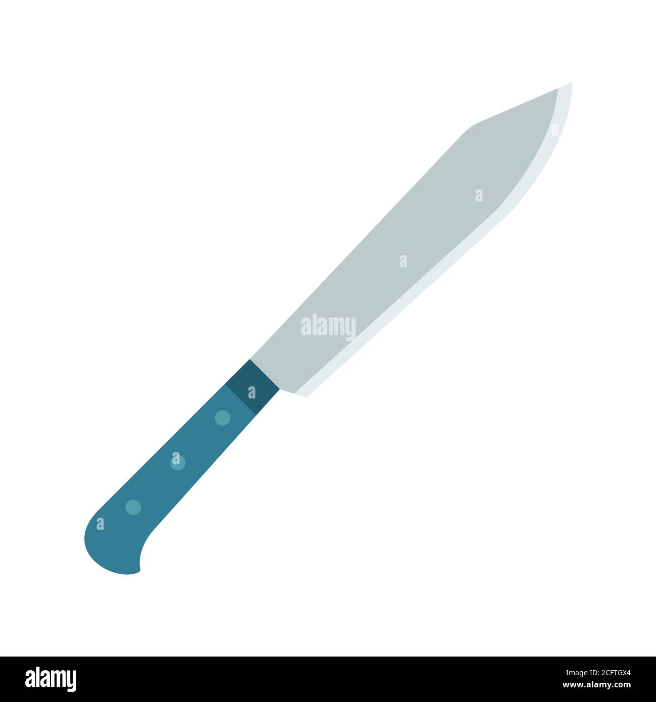 Küche Schnitzmesser, ein notwendiges Attribut der Koch-Vektor-Illustration in einem flachen Design. Stock Vektor