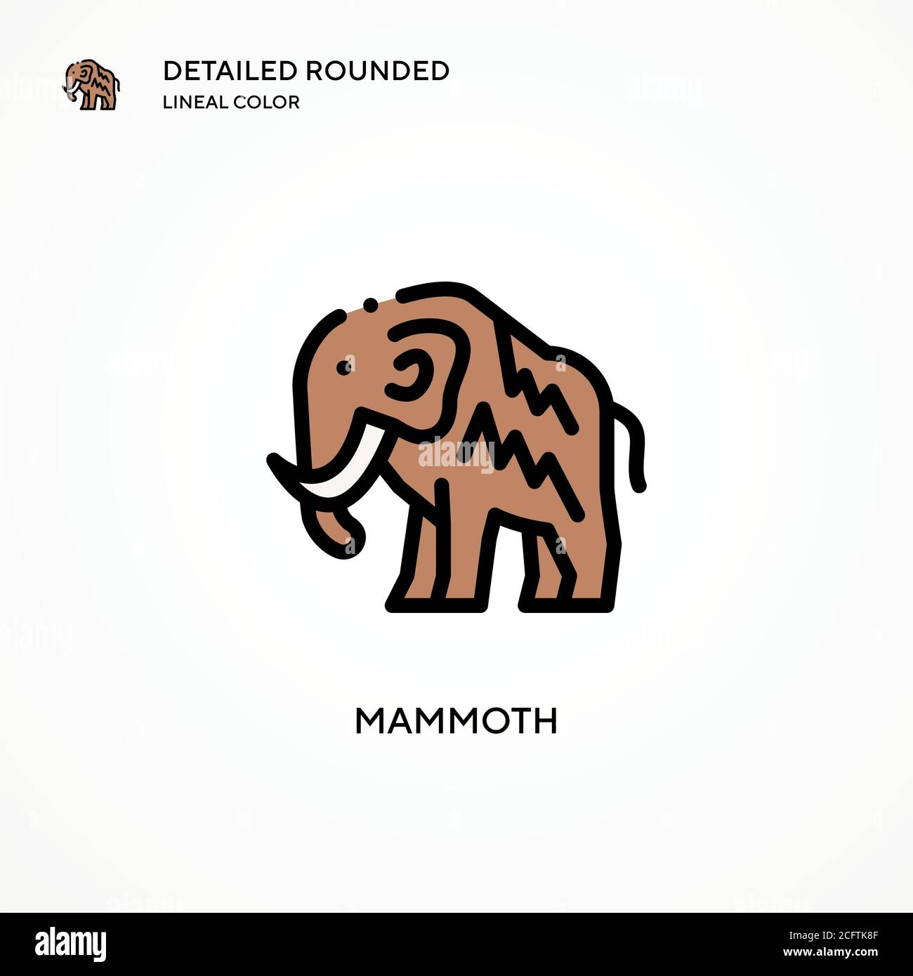 Mammut-Vektor-Symbol. Moderne Vektorgrafik Konzepte. Einfach zu bearbeiten und anzupassen. Stock Vektor