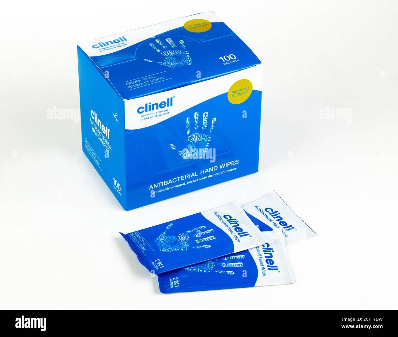 Clinell antibakterielle/antimikrobielle Handtücher Stockfoto