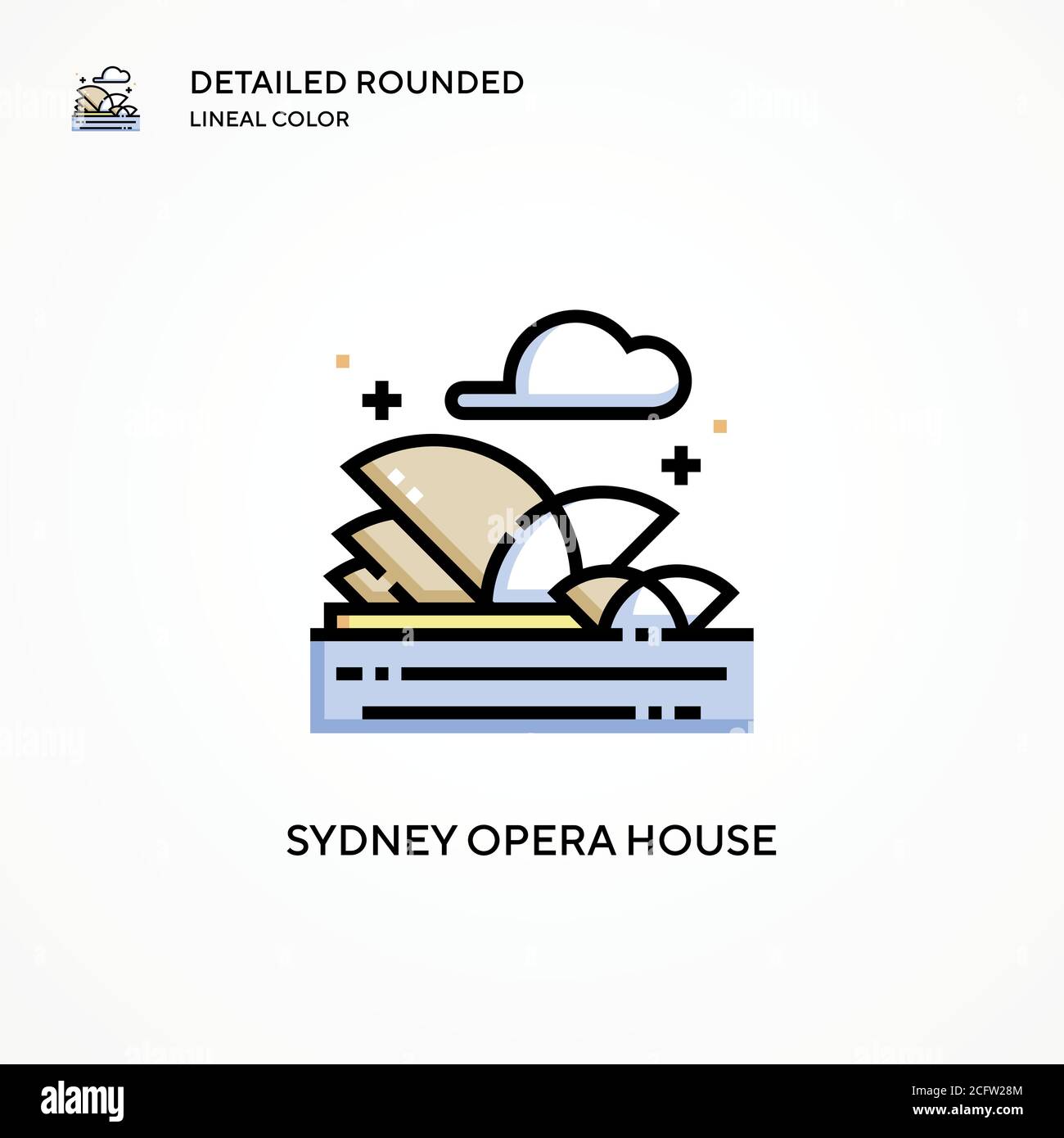 Sydney Opera House Vektor-Symbol. Moderne Vektorgrafik Konzepte. Einfach zu bearbeiten und anzupassen. Stock Vektor