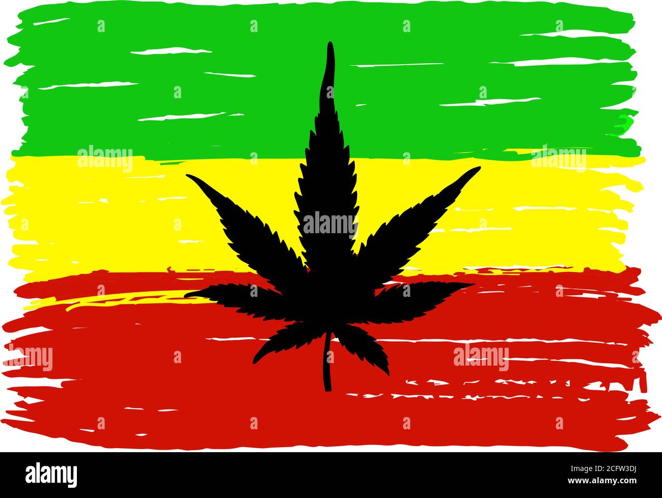 Flagge von Rastafarians.Flagge mit Cannabis Stock Vektor