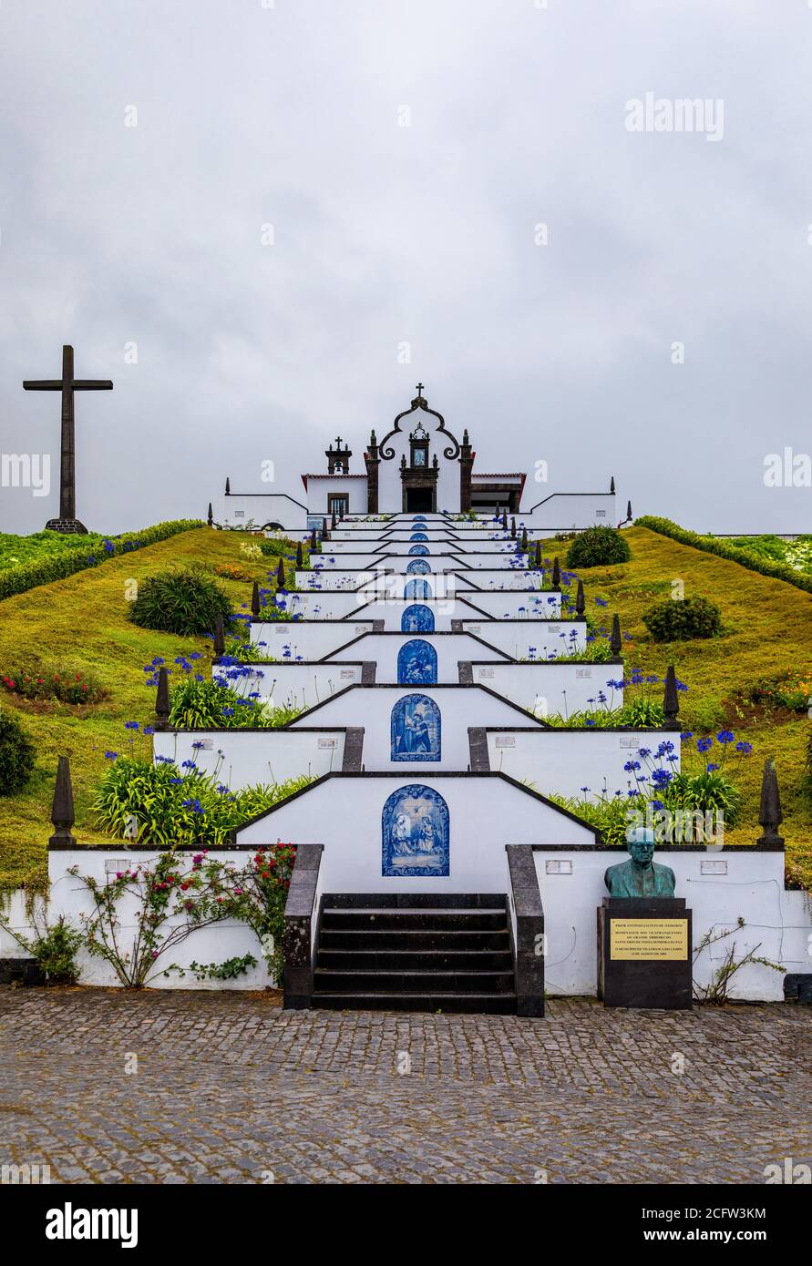 Vila Franca do Campo, Portugal, Ermida de Nossa Senhora da Paz. Kapelle der Muttergottes des Friedens auf der Insel Sao Miguel, Azoren. Kapelle unserer Lieben Frau des Friedens, Sao M Stockfoto