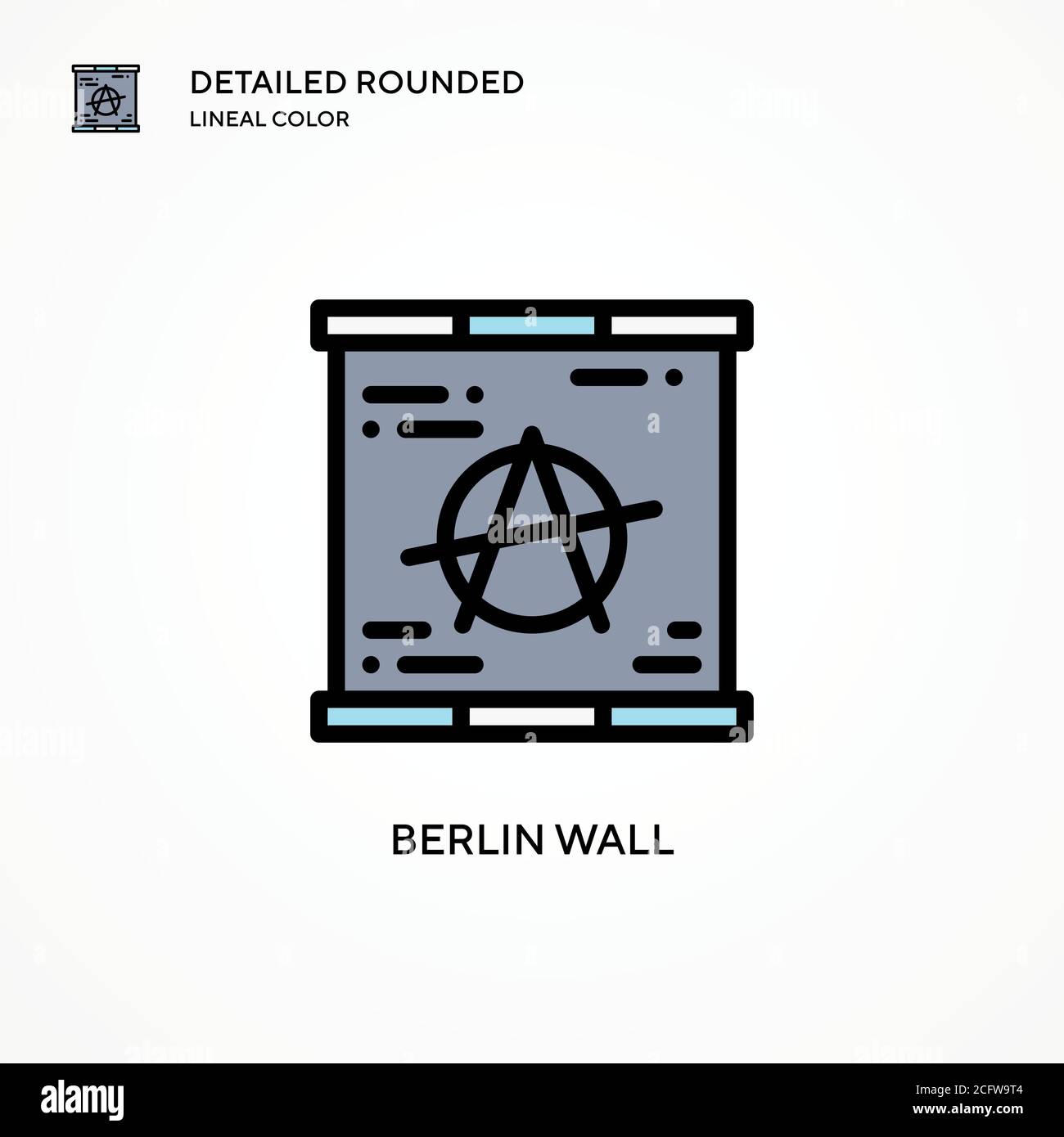 Berliner Wandvektor-Symbol. Moderne Vektorgrafik Konzepte. Einfach zu bearbeiten und anzupassen. Stock Vektor