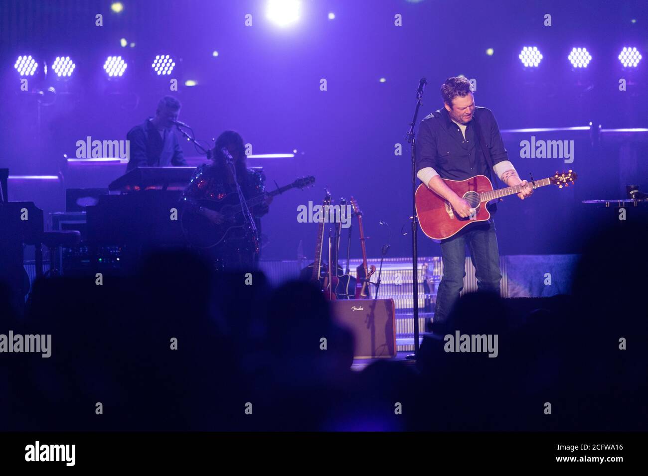 Musiker und Medienpersönlichkeit von 'The Voice' Blake Shelton tritt am Freitag, 6. März 2020, in der Pechanga Arena in San Diego, Kalifornien, auf. Stockfoto