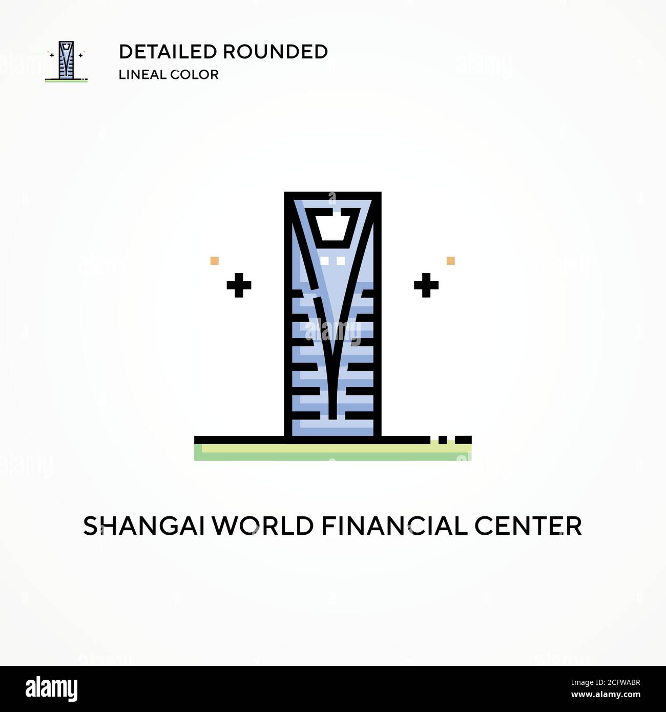 Shangai Welt Finanzzentrum Vektor-Symbol. Moderne Vektorgrafik Konzepte. Einfach zu bearbeiten und anzupassen. Stock Vektor